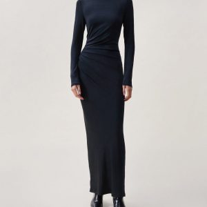 Agnes Turtleneck Dress Black