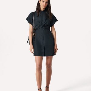 Gretchen Mini Shirt Dress Black