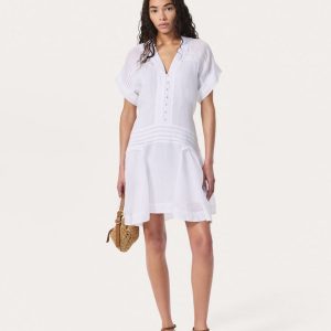 Viviana Pintuck Dress White