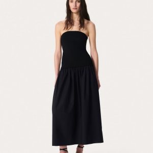 Irina Mixed-Media Dress Black