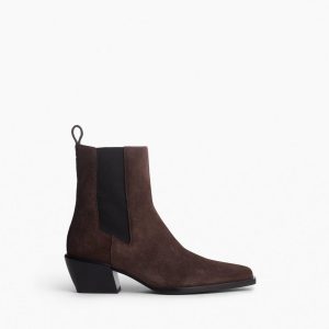 Joni Italian Suede Chelsea Boots Dark Espresso Suede
