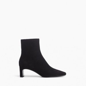 Avery Zip Suede Ankle Boots Black Suede