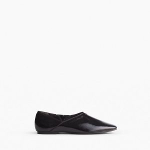 Sadie Leather Flats Black