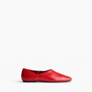 Sadie Leather Flats Fiery Red