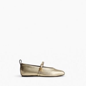 Spire Leather Mary Janes Gold