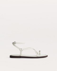 Geo Toe Ring Sandals Antique White