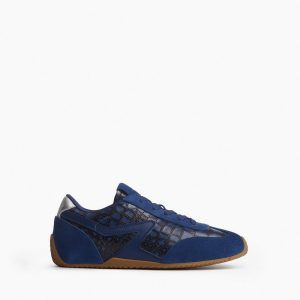 Ultra Slim Retro Runner Sneakers Indigo Croc
