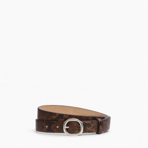 Small Audrey Suede Belt Mocha Snake