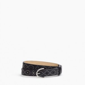 Maisie Studded Leather Belt Black