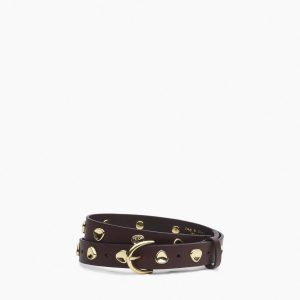 Brynn Studded Leather Belt Dark Espresso