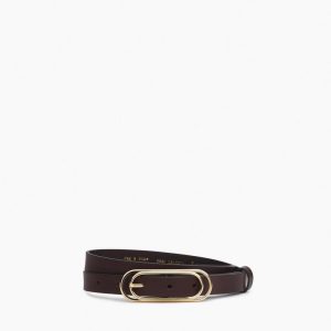 Duo Rounded Rebound Leather Belt Dark Espresso