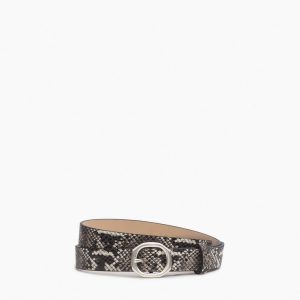 Small Audrey Leather Belt White Snake