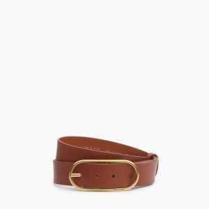 Rounded Rebound Leather Belt Whiskey