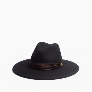Clara Felted Wool Fedora Black