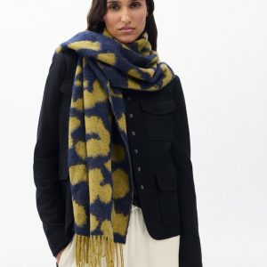 Piper Leopard-Print Scarf Lime Multi