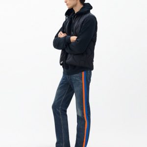 Miramar Fit 4 Sport Stripe Track Pants Empire with Orange and Blue Stripe