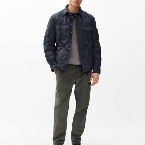 Evan Pleated Corduroy Trousers Dark Shadow