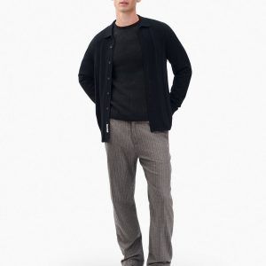 Evan Italian Flannel Trousers Mink Stripe
