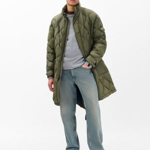 Dane Quilted Down Parka Dark Olive