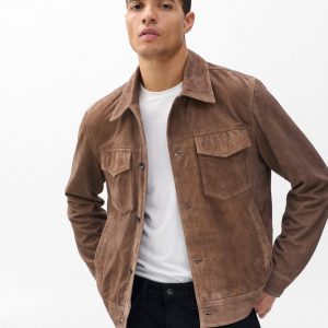 rb Suede Trucker Jacket Light Brown
