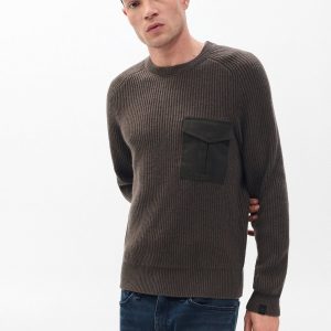 Walker Mixed-Media Sweater Bark