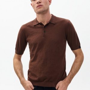 Downing Lightweight Cashmere Polo Brown