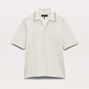 Zuma Johnny Collar Knit Polo Shirt Ivory