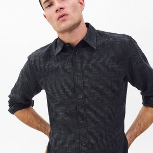 Tomlin Crosshatch Shirt Black/Grey