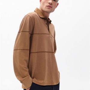 Washed Cotton Rugby Shirt Washed Brown