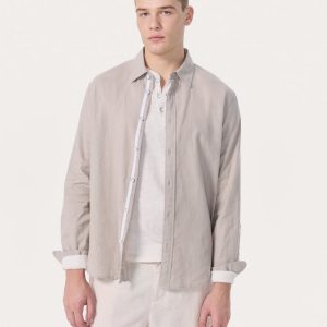 Finch Linen-Blend Shirt Chime Grey