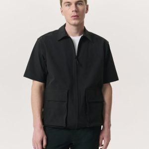 Breaker Relaxed Fit Utility Overshirt Black