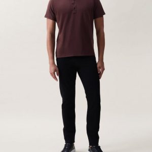 Classic Slub Cotton Henley Espresso