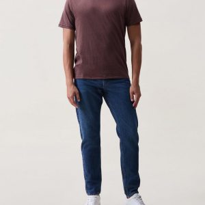Classic Slub Cotton T Shirt Dark Berry