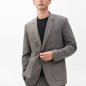Butler Italian Flannel Blazer Mink Stripe