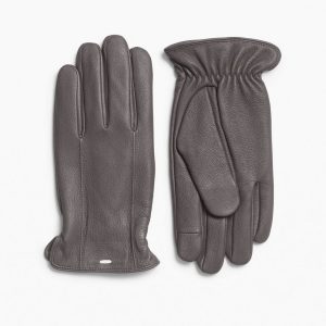 Evan Leather Gloves Dark Grey