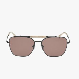 Ryan Square Aviator Sunglasses Black Brown